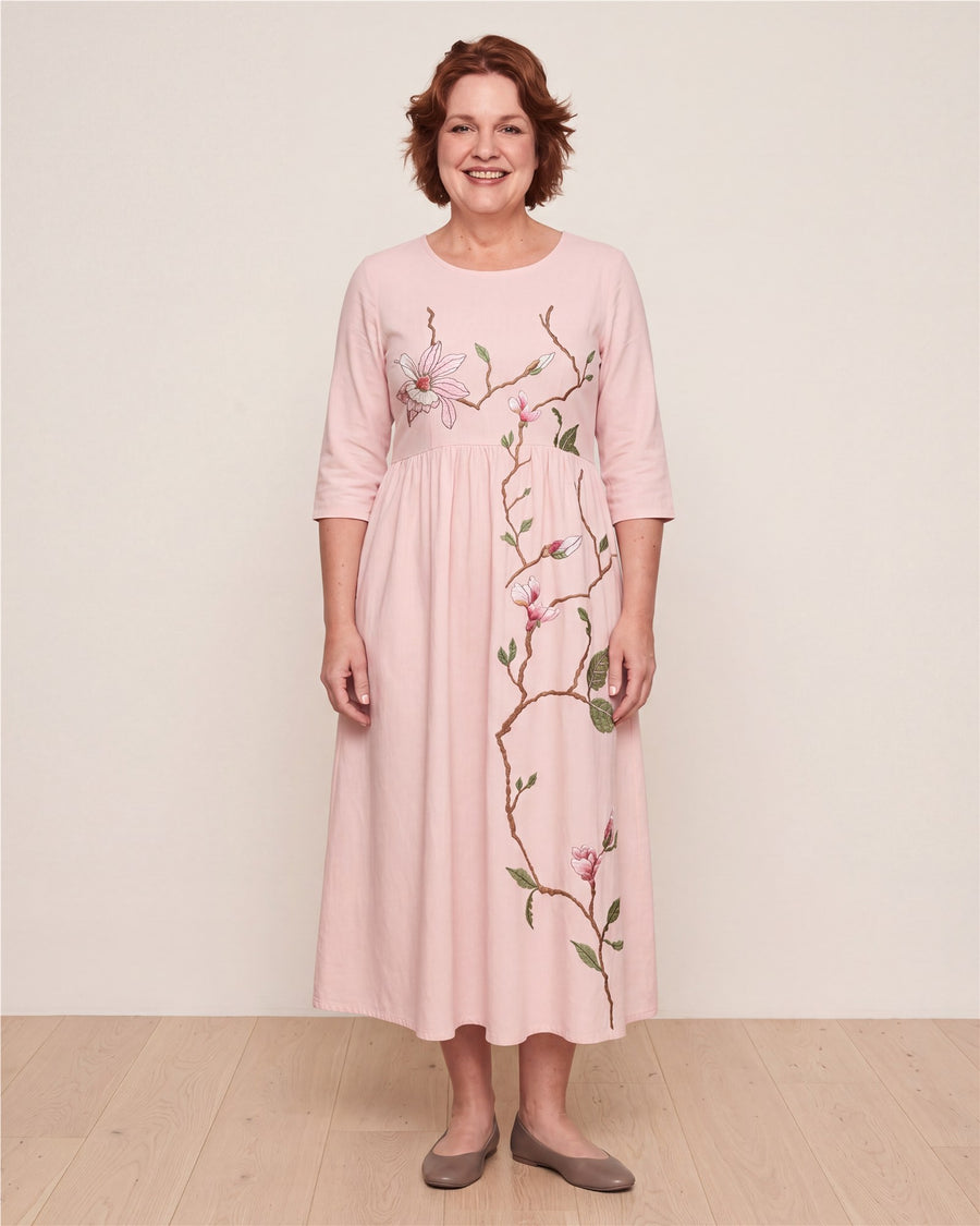 Blush Magnolia Garden Midi Dress