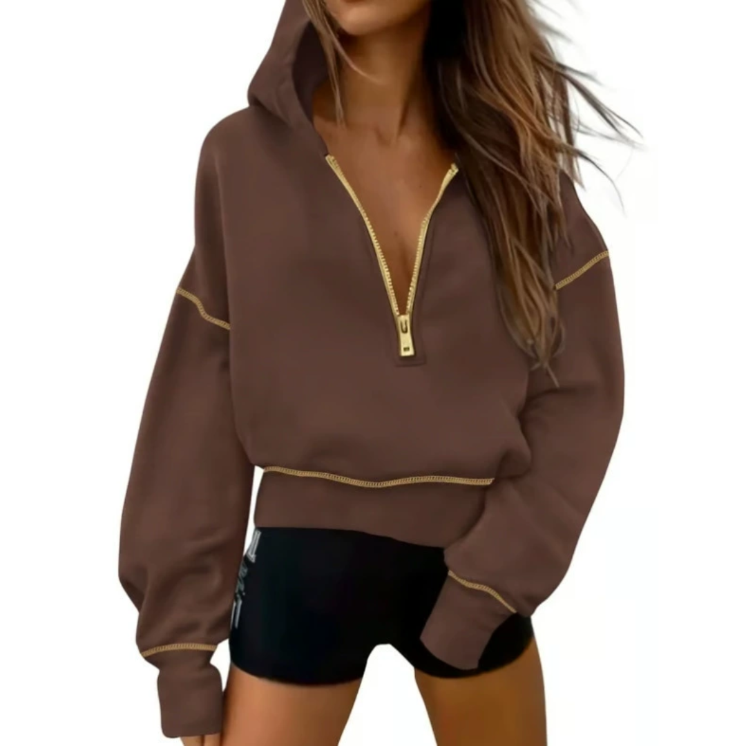 BRODIE™ – Cozy Half-Zip Cropped Pullover Sweatshirt