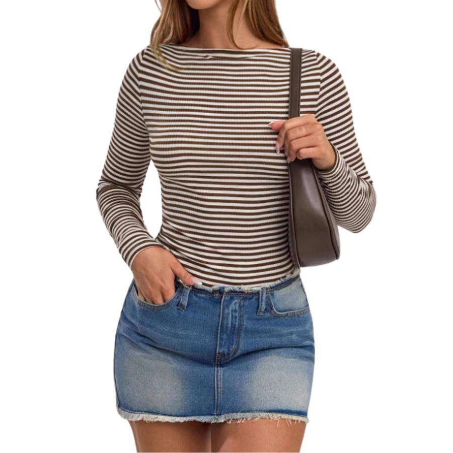 FRANNIE™ – Relaxed Striped Long Sleeve Tee