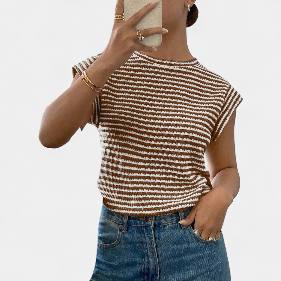 TAMSIN™ – Breezy Cutout Sleeveless Tee