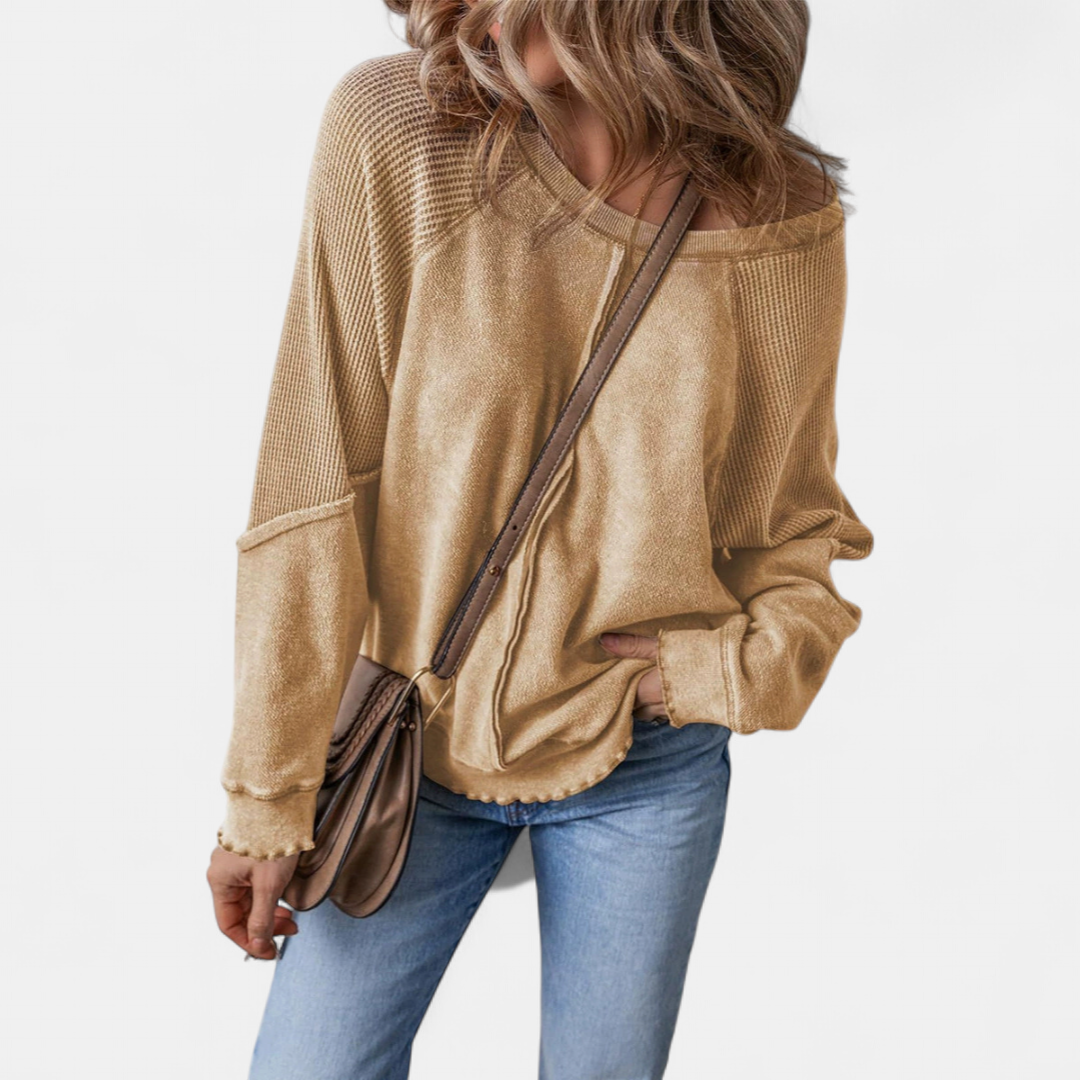 CORIN™ – Relaxed Patchwork Pullover Sweatshirt