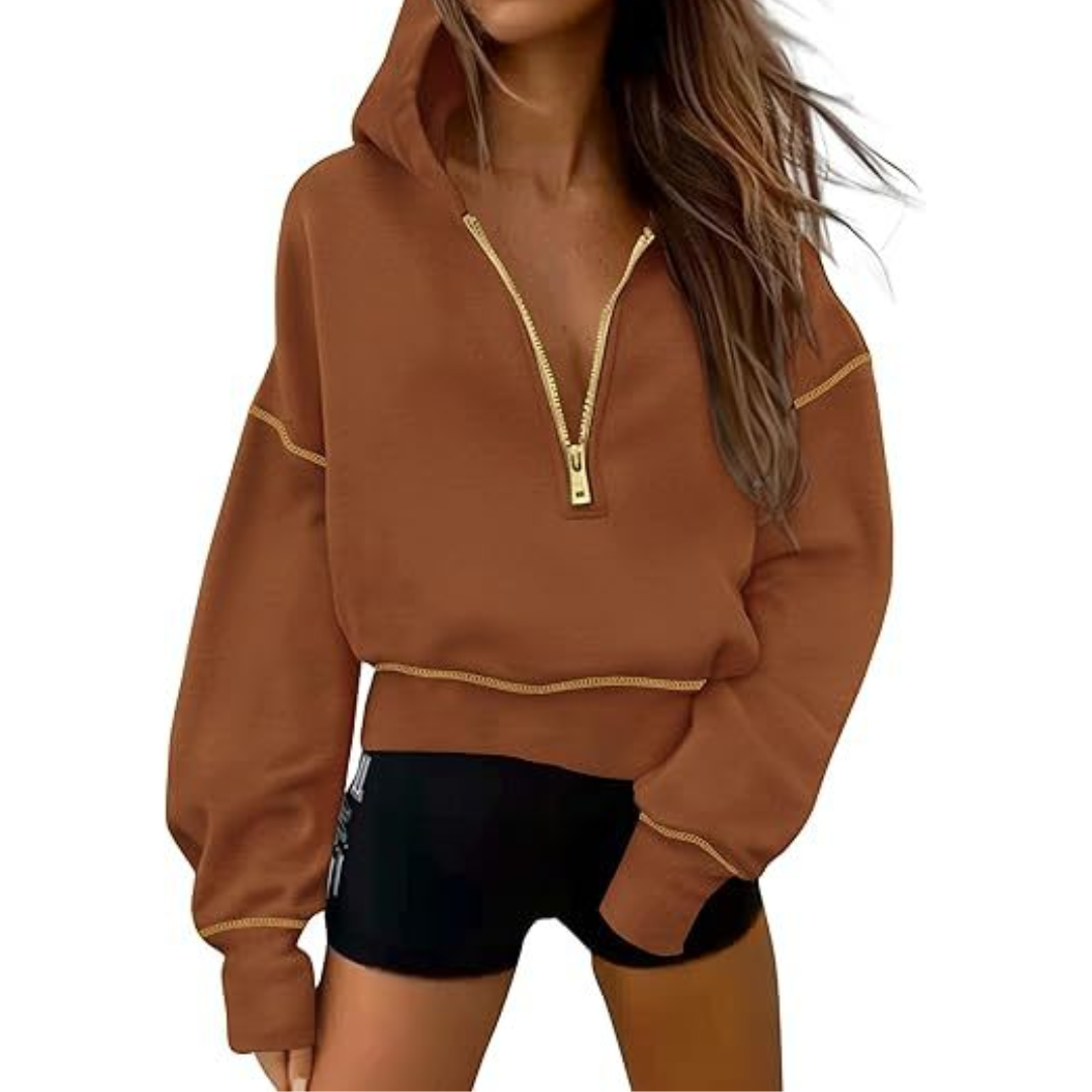 BRODIE™ – Cozy Half-Zip Cropped Pullover Sweatshirt