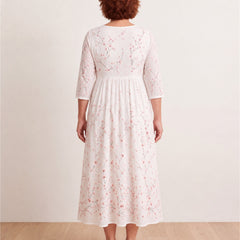Cherry Blossom Grace Everyday Midi Dress – back view
