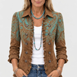 Goldenridge™ - Paisley Print Ruffled Jacket