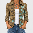Sundara™ - Vintage Floral Ruffle Jacket with Boho Gradient Design