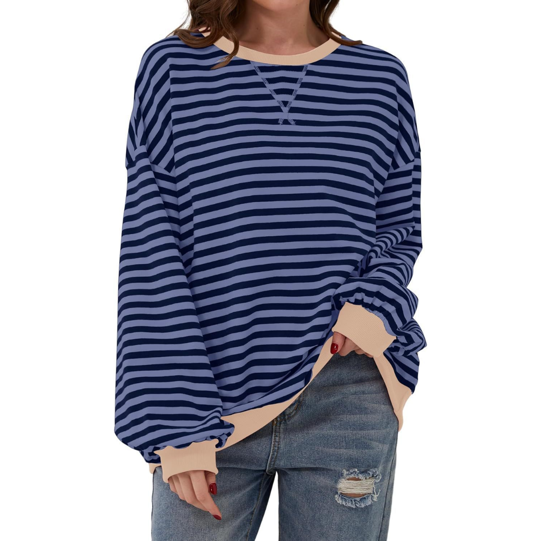 DARLOWE™ – Relaxed Striped Lantern Sleeve Hoodie