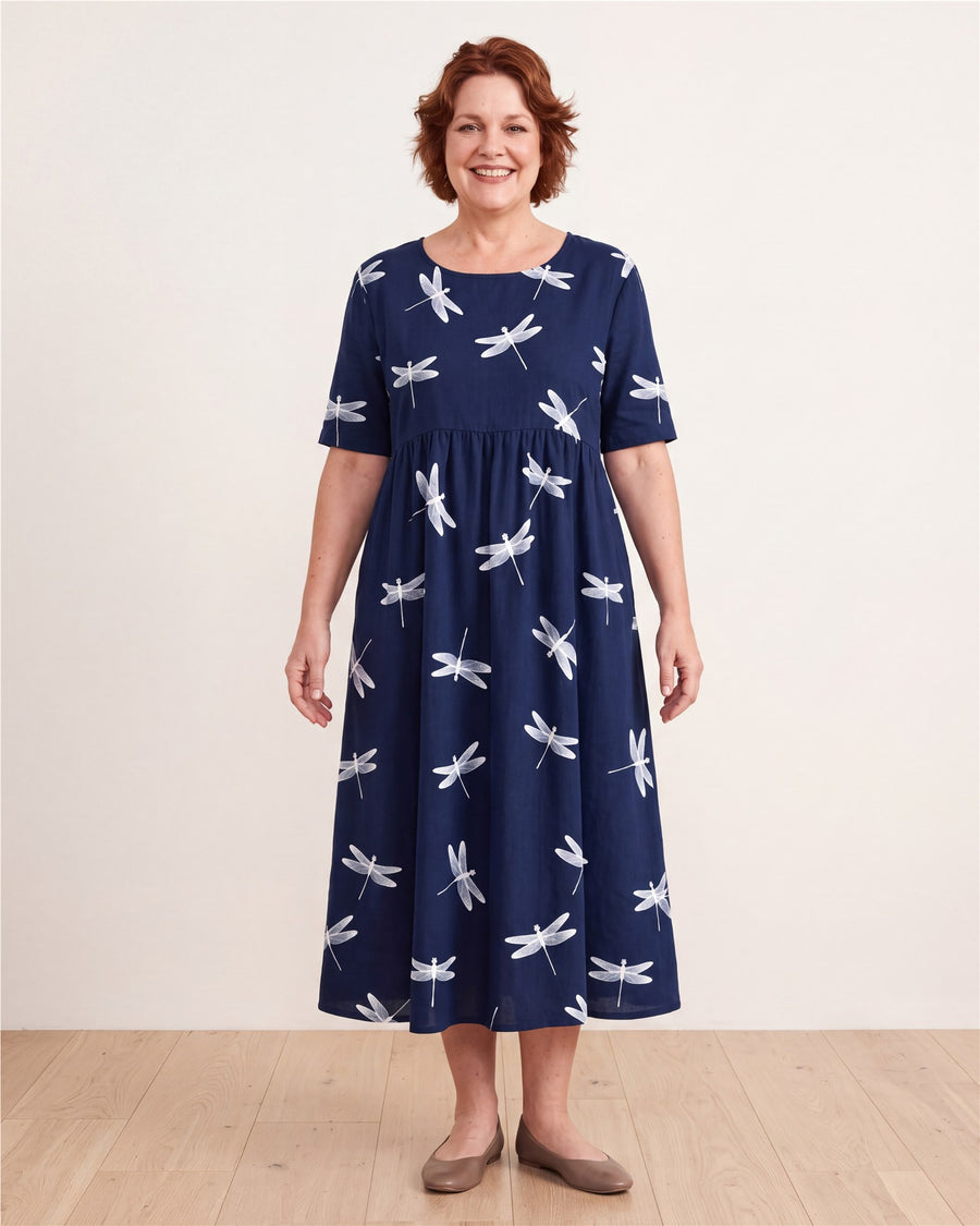 Dragonfly Breeze Pocket Midi Dress