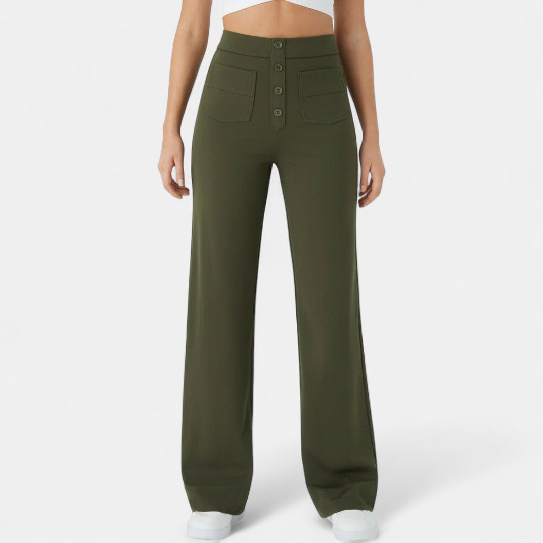 BRIXLEY™ – Relaxed High-Waist Straight-Leg Pants