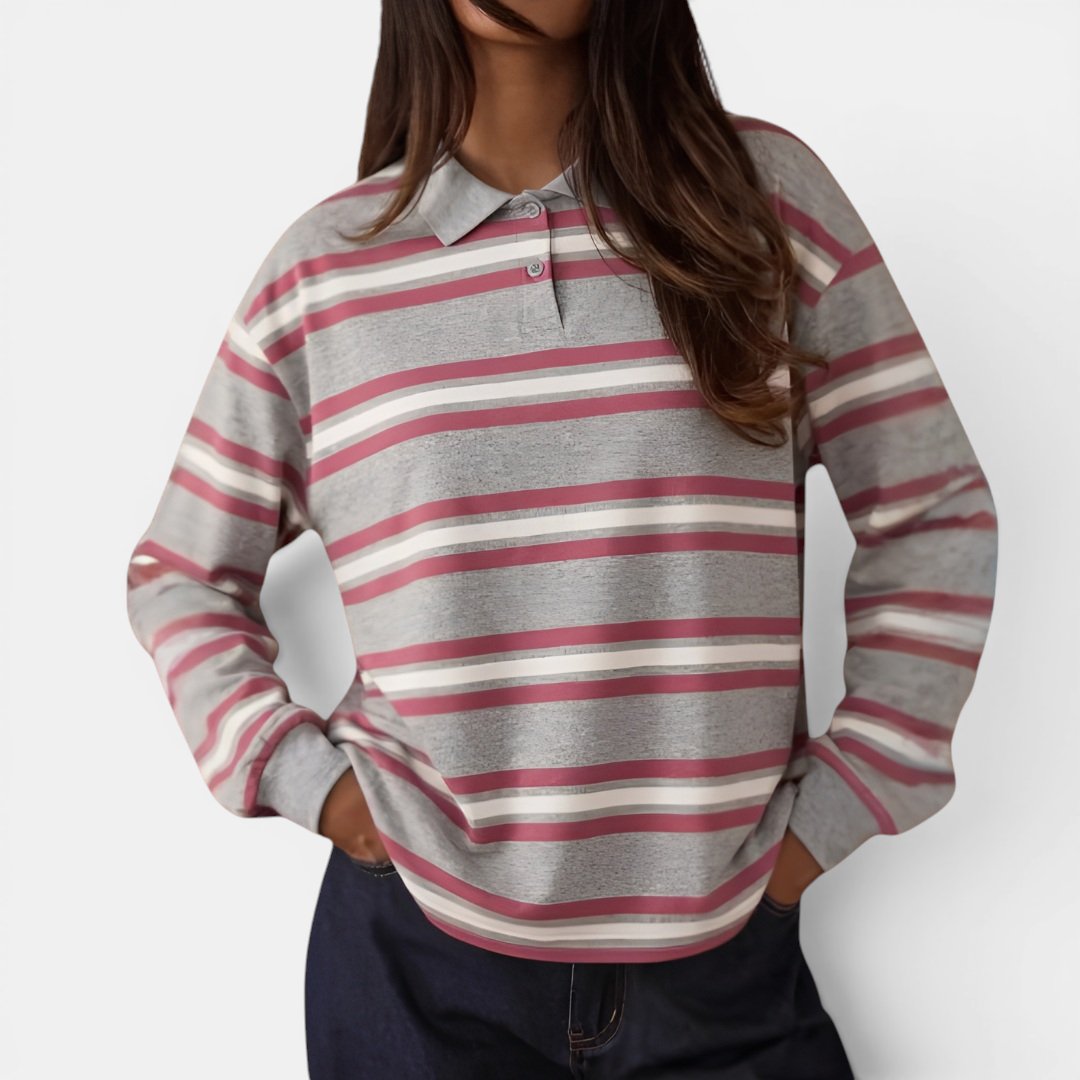 HUXLEY™ – Retro Stripe Contrast Polo Tee