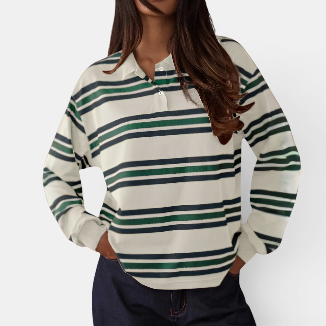 HUXLEY™ – Retro Stripe Contrast Polo Tee