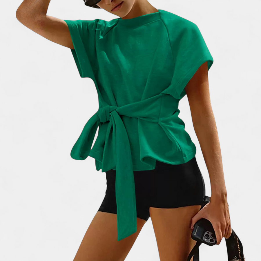 KENZI™ – Relaxed Bow-Tie Crewneck Top