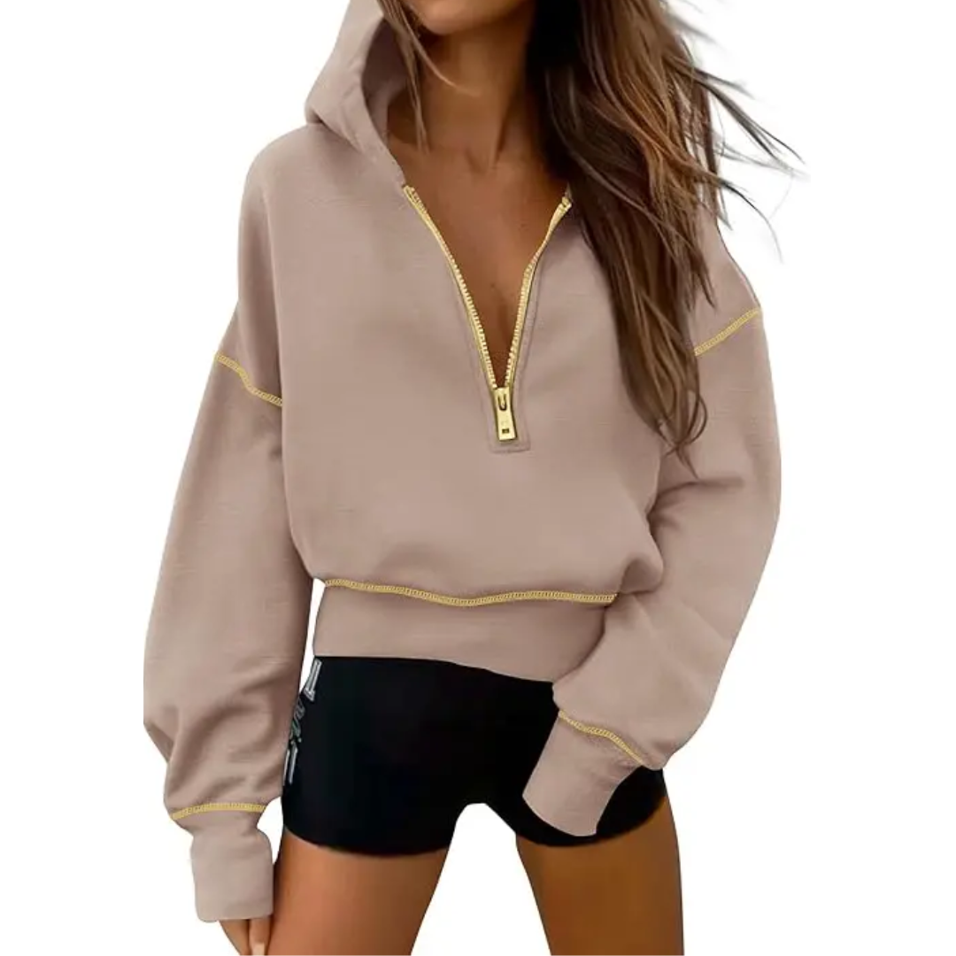 BRODIE™ – Cozy Half-Zip Cropped Pullover Sweatshirt