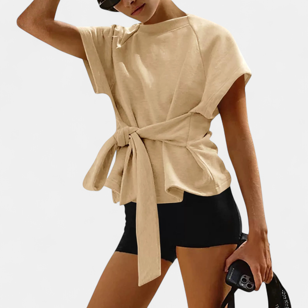 KENZI™ – Relaxed Bow-Tie Crewneck Top
