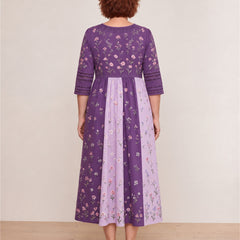 Lavender Wildflower Panel Midi Dress – back view