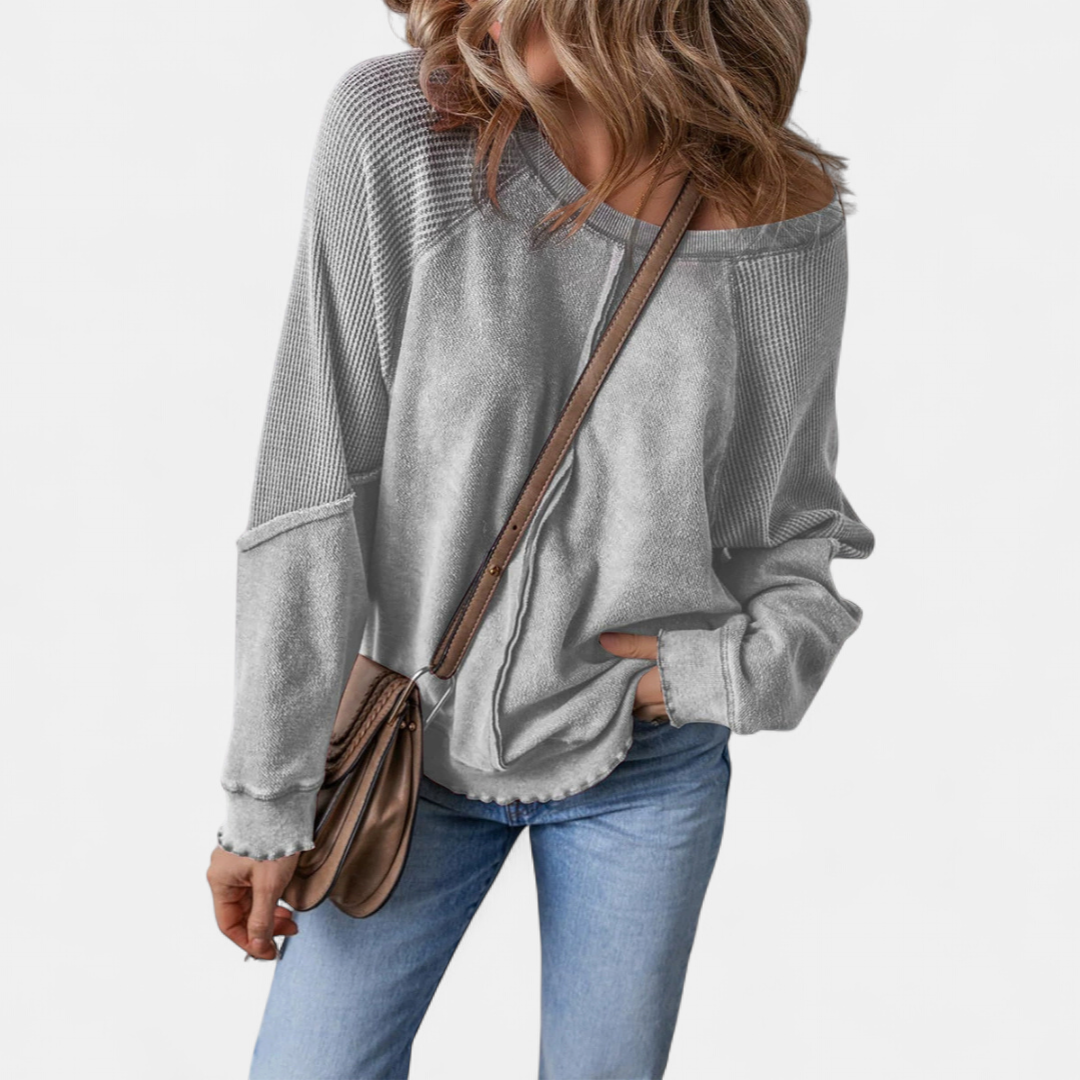 CORIN™ – Relaxed Patchwork Pullover Sweatshirt