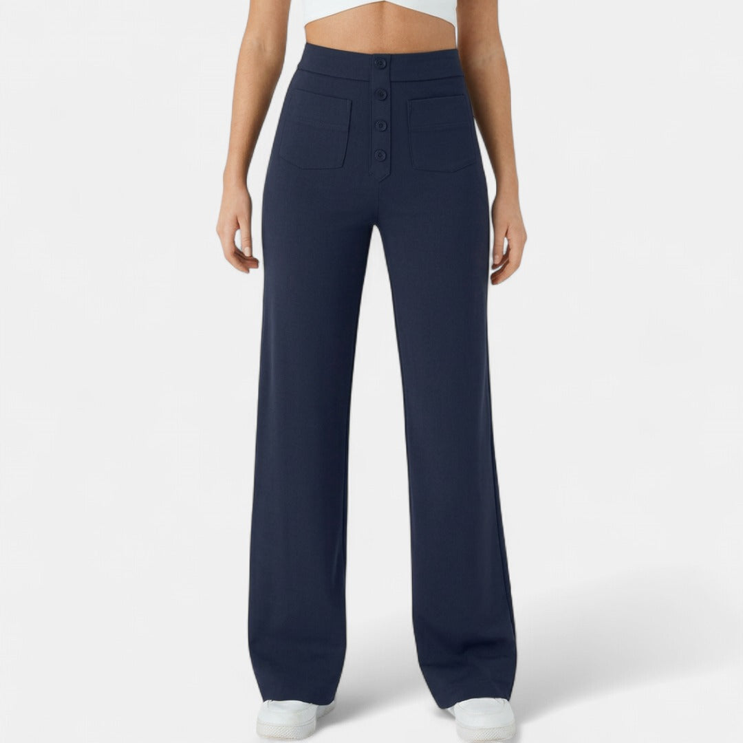 BRIXLEY™ – Relaxed High-Waist Straight-Leg Pants