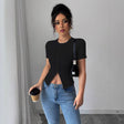 HATI™ - Relaxed Summer Short Sleeve Buttoned Top