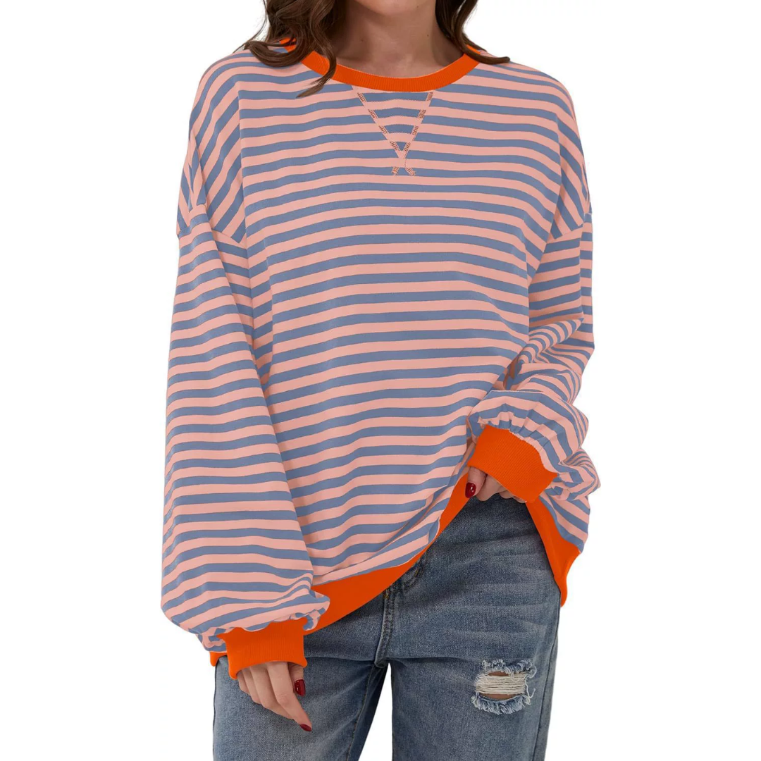 DARLOWE™ – Relaxed Striped Lantern Sleeve Hoodie