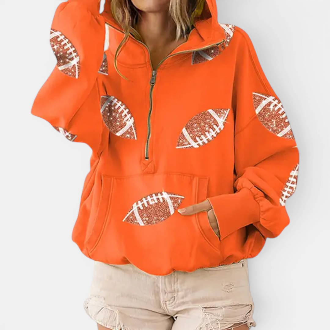 RYANN™ – Game Day Football Print Hoodie