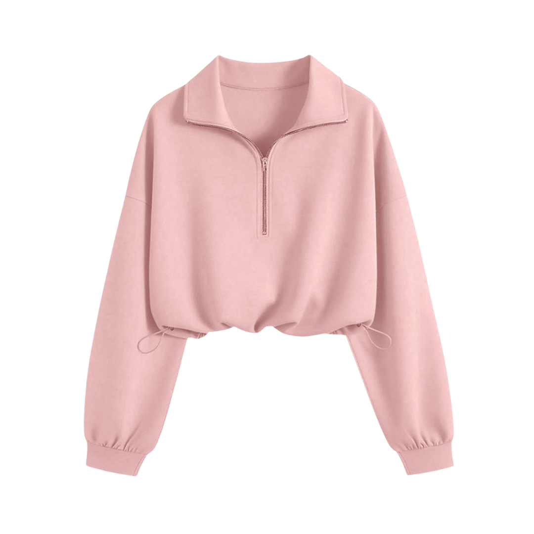 TEAGAN™ – Sporty Half-Zip Cropped Sweatshirt