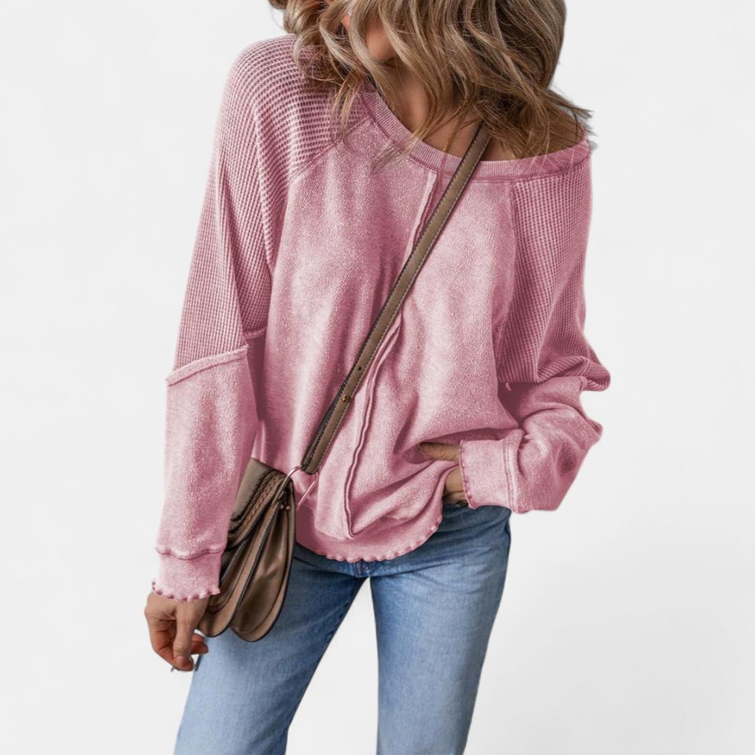 CORIN™ – Relaxed Patchwork Pullover Sweatshirt