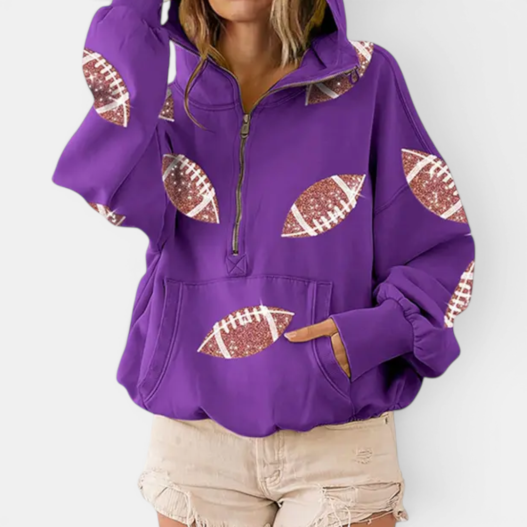 RYANN™ – Game Day Football Print Hoodie