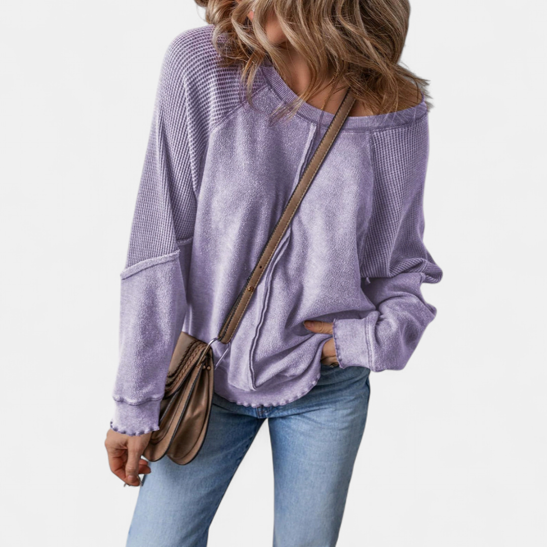 CORIN™ – Relaxed Patchwork Pullover Sweatshirt