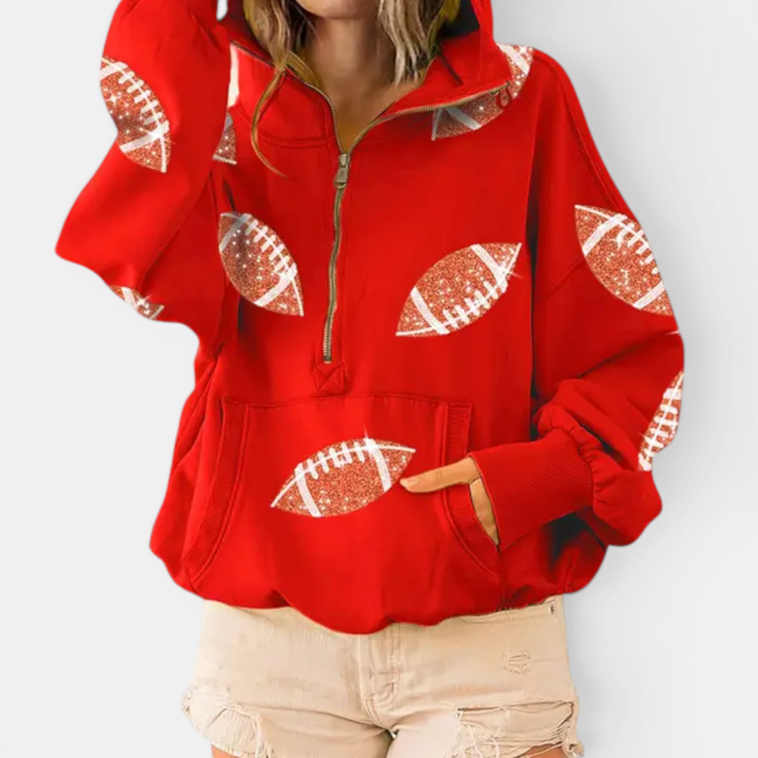 RYANN™ – Game Day Football Print Hoodie