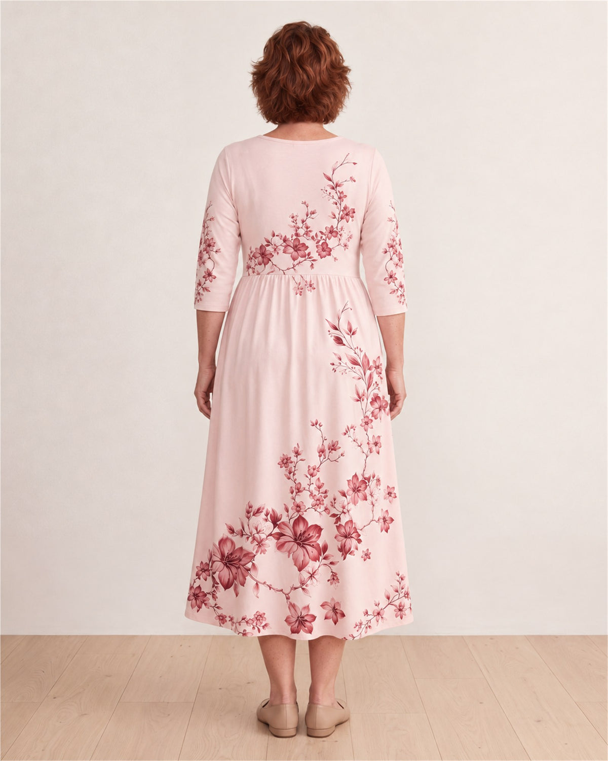 Rose Garden Charm Pocket Midi Dress – back view