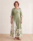 Sage Garden Rose Pocket Maxi Dress
