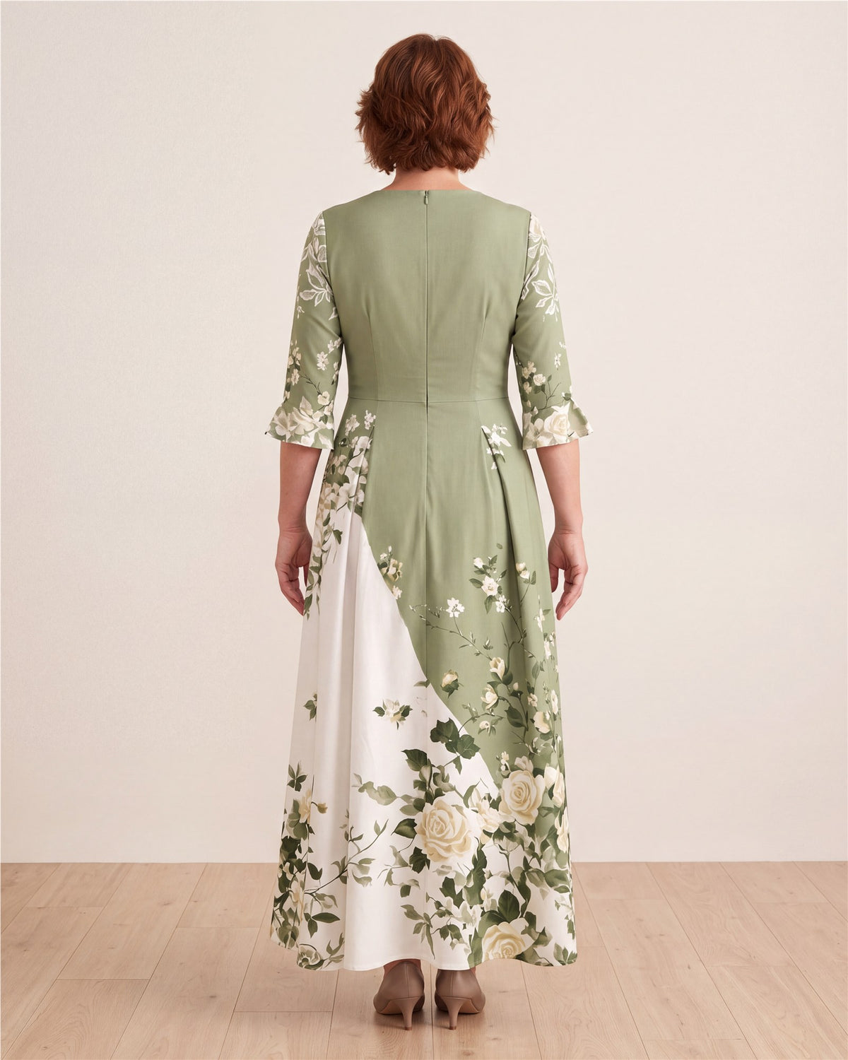 Sage Garden Rose Pocket Maxi Dress – view 2