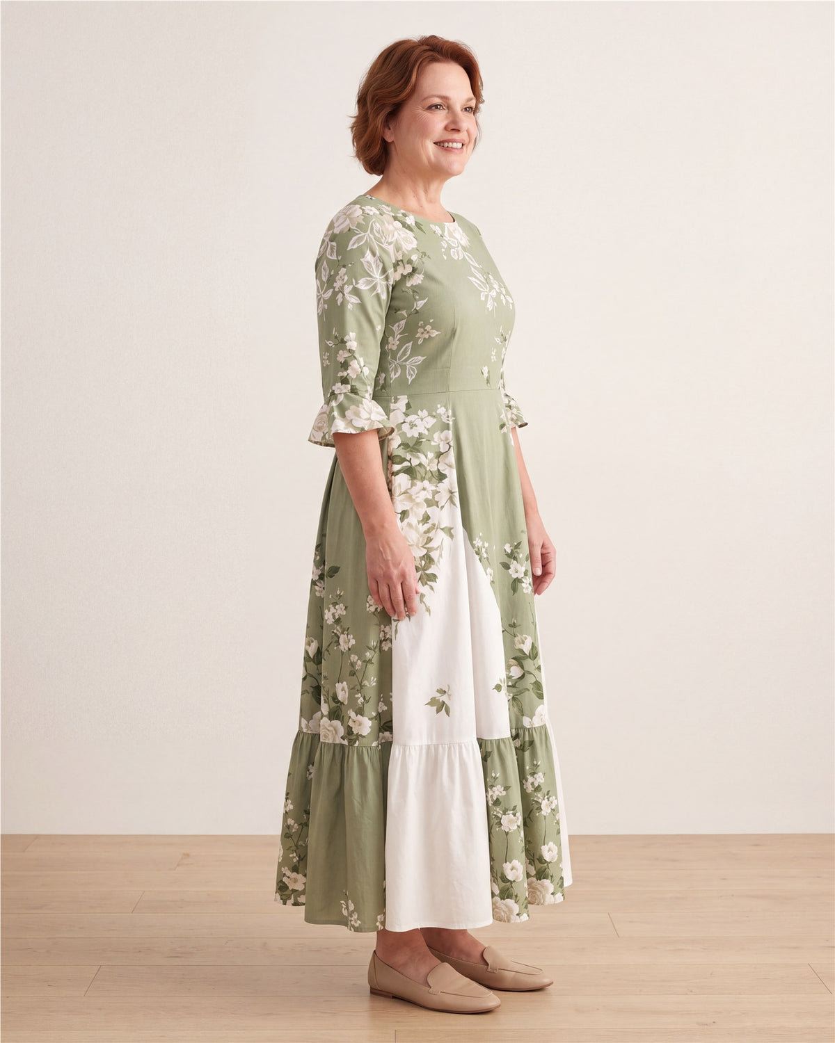 Sage Garden Rose Pocket Maxi Dress – view 5