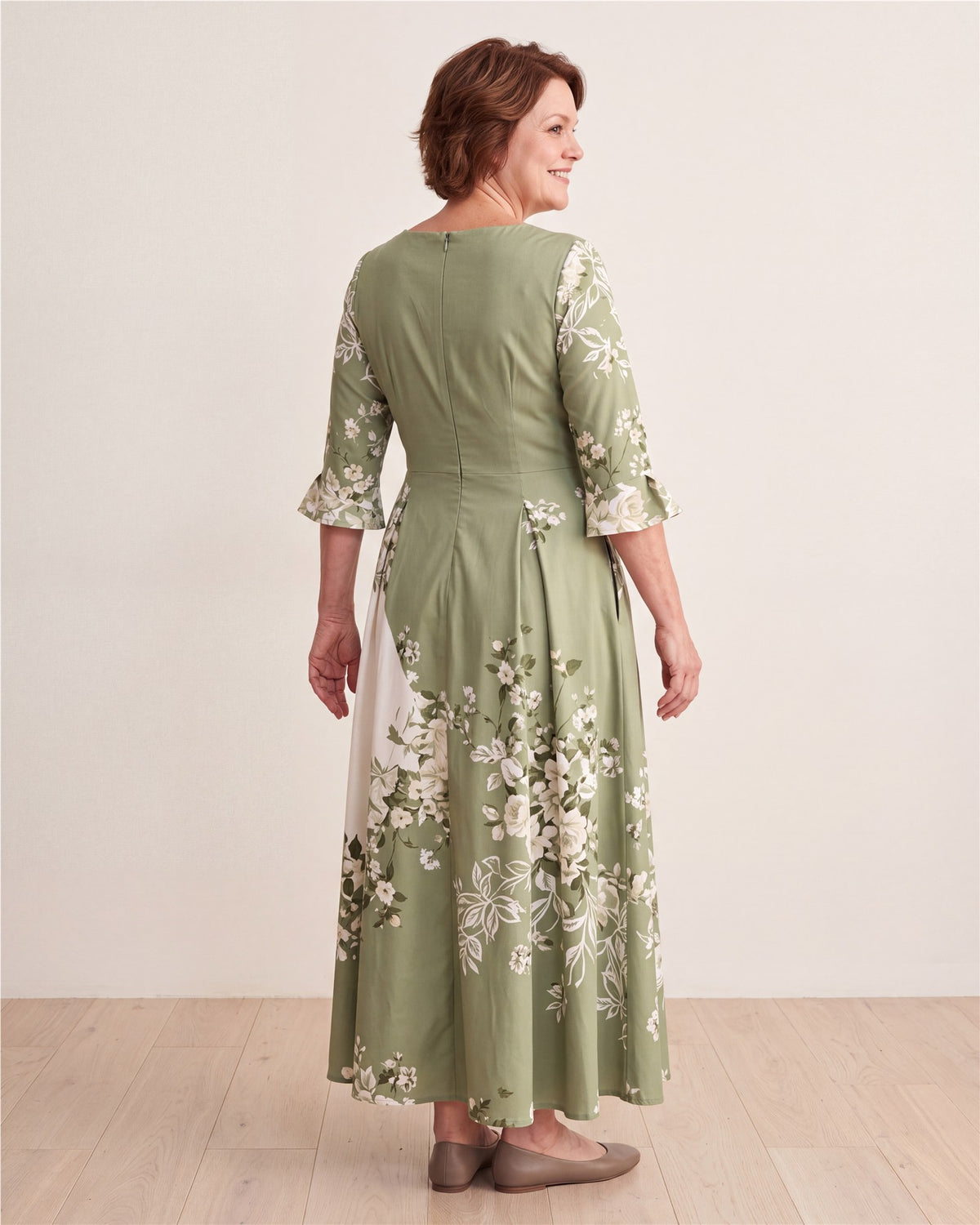 Sage Garden Rose Pocket Maxi Dress – view 6