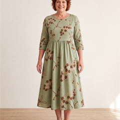 Sage Meadow Floral Pocket Midi Dress
