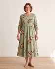 Sage Meadow Floral Pocket Midi Dress