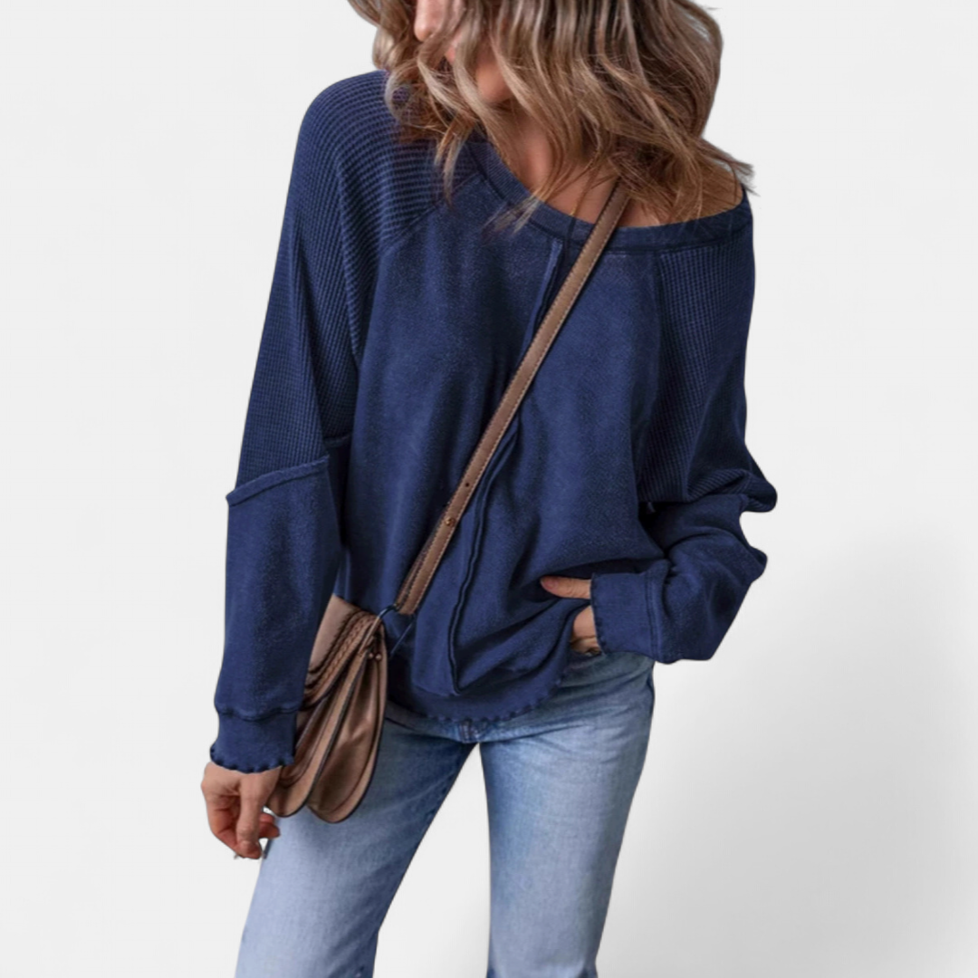 CORIN™ – Relaxed Patchwork Pullover Sweatshirt