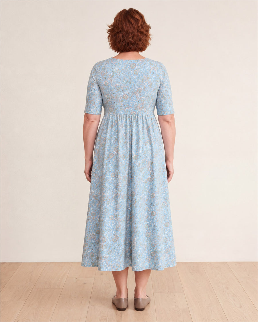 Seaside Mosaic Pocket Maxi Dress – back view