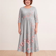 Silver Blossom Retreat Midi Dress