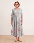 Silver Blossom Retreat Midi Dress