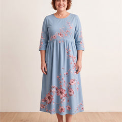 Sky Blossom Weekend Midi Dress