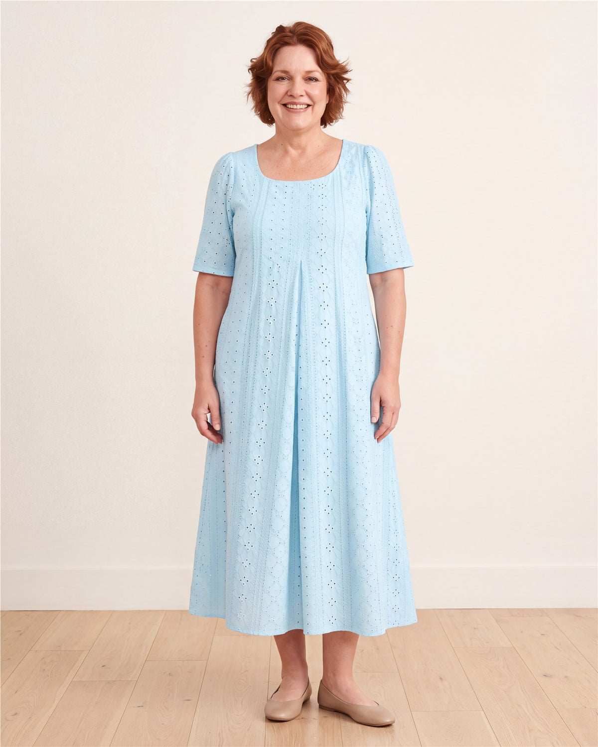 Skylight Grace Eyelet Pocket Midi Dress