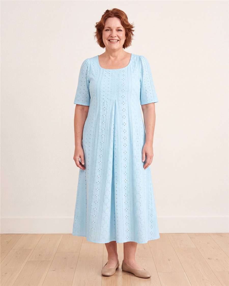 Skylight Grace Eyelet Pocket Midi Dress