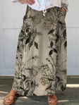 Kisses™ |  Retro Floral Art Elastic waistband Pocket Skirt