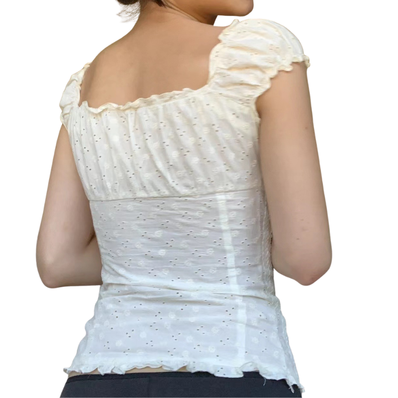 JOSSIE™ – Elegant V Neck Detailed Button Top