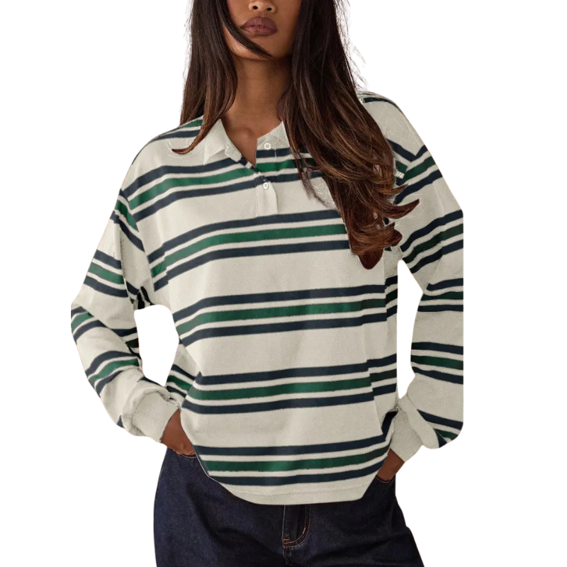 APRIL™ – Casual Colourblock Striped Long Sleeve Top