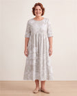 Whispering Garden Elegant Pocket Midi Dress