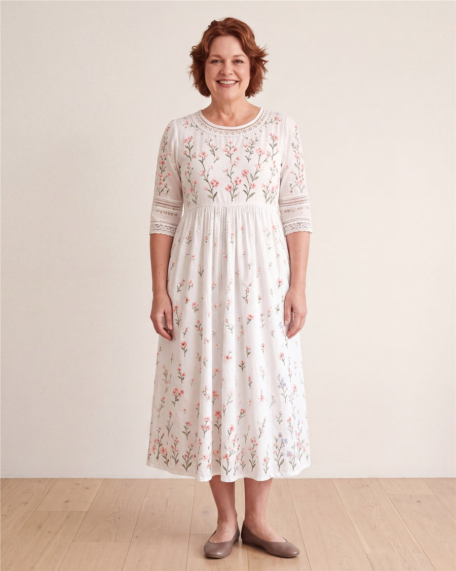 Whispering Wildflower Pocket Midi Dress