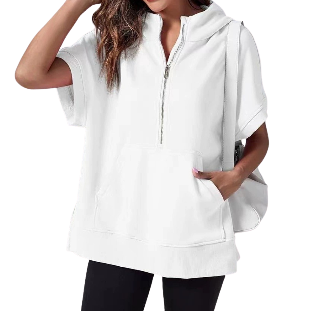 BREEYN™ – Relaxed Hooded Short Sleeve Sweatshirt