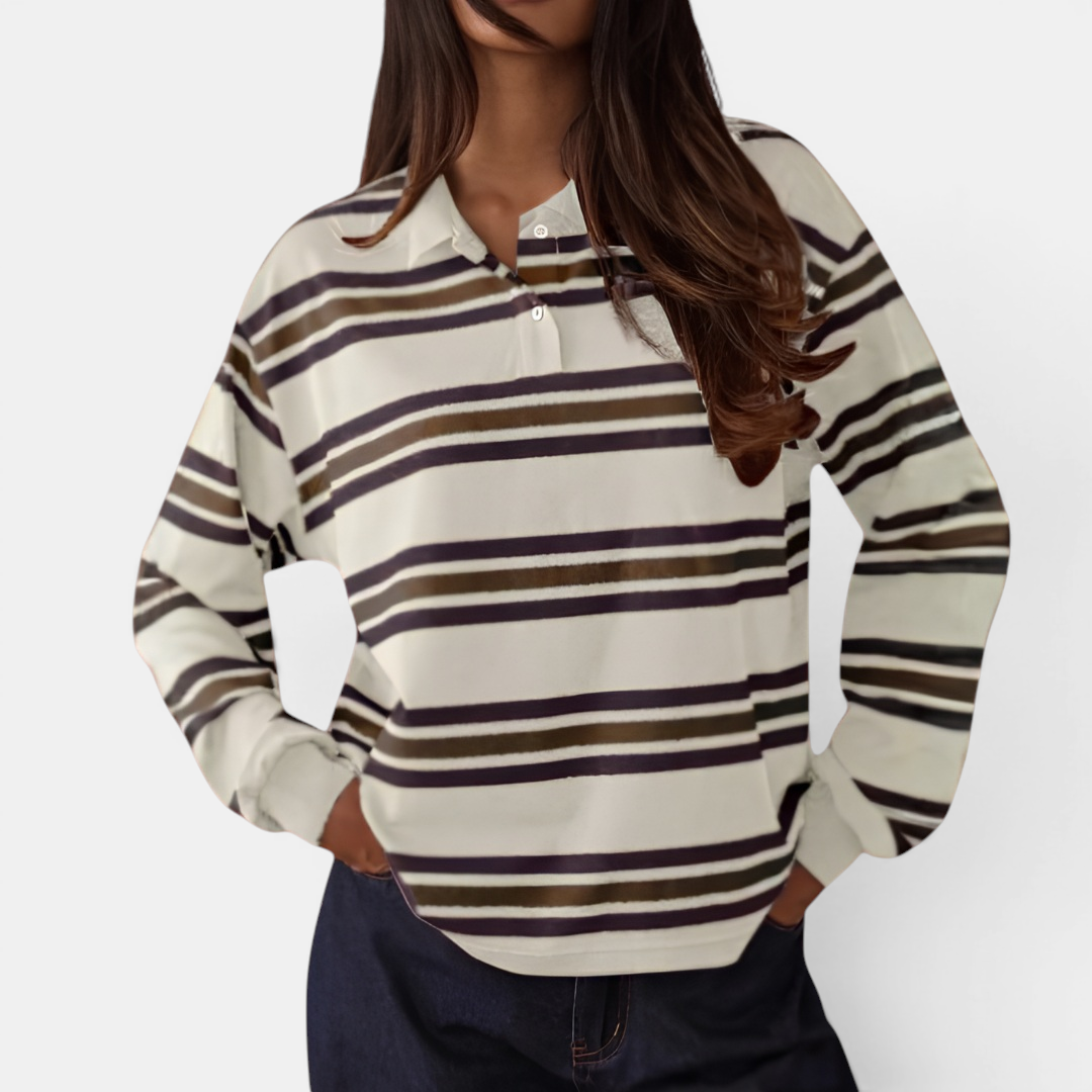 HUXLEY™ – Retro Stripe Contrast Polo Tee