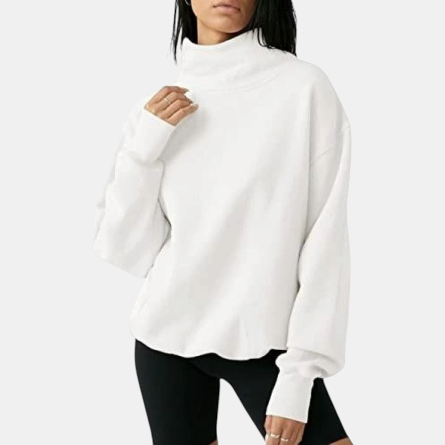 Women's Oversized Turtleneck Long Sleeve Pullover Sweatshirt